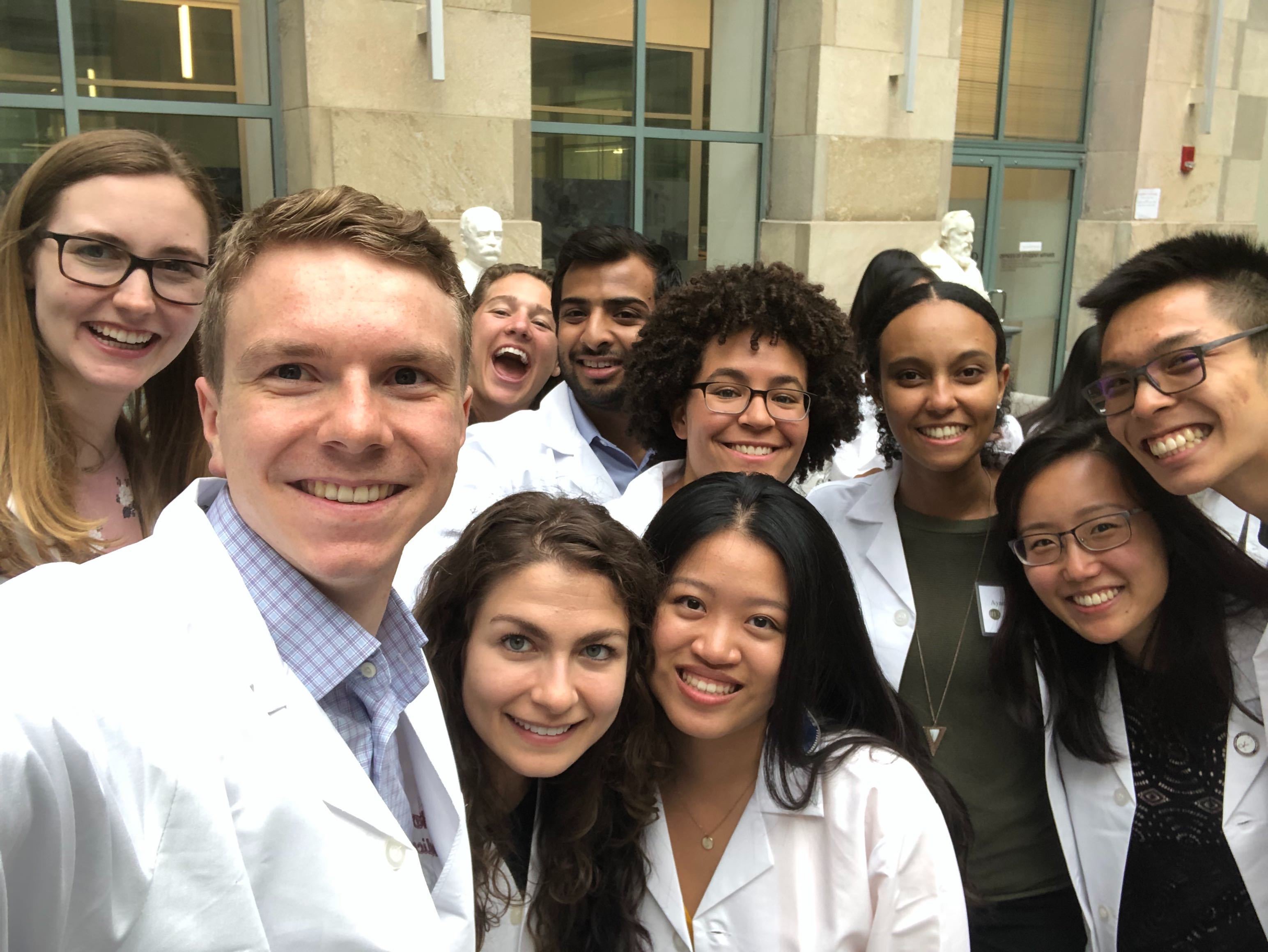 Morgan Talbot with some of his medical school classmates
